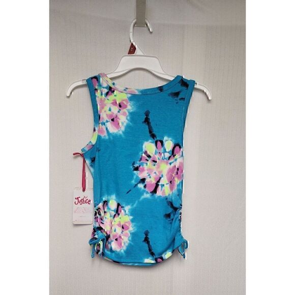 Justice Girls Tie Dye Multicolor Blue Shorts Set Size 10M NEW WITH TAGS - Picture 6 of 9